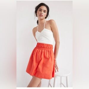 Anthropologie Maeve Paperbag Skort Size XS A-Line Red